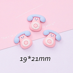 Pink Opaque Resin Cabochons, Phone, Pink, 19x21mm