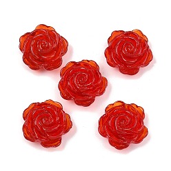 Красный Стеклянный магнит на холодильник, магнитный, украшения для холодильника, цветок, красные, 26x12.5 мм