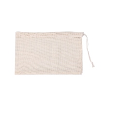 Antique White Cotton Storage Pouches, Drawstring Bags, Rectangle, Antique White, 18x28cm