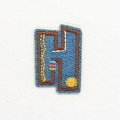 Letter H Computerized Embroidery Cloth Iron on/Sew on Patches, Costume Accessories, Appliques, Letter.H, 38x26mm