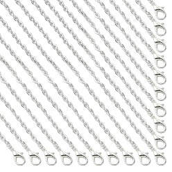 Silver Iron Cable Chain Necklace Making, with Lobster Claw Clasps, Unwelded, Silver, 17-3/4 inch(45cm)