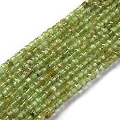 Peridot Natural Peridot Beads Strands, Grade AB, Faceted, Square, 2.5x2.5x2.5mm, Hole: 0.6mm, about 166~176pcs/strand, 15.71''~15.87''(39.9~40.3cm)