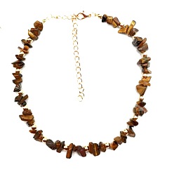 Тигровый глаз Ожерелья из натурального тигрового глаза, расшитые бисером, 12.20 дюйм (31 см)