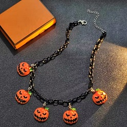 C23-246 A3-F2 Funny Halloween Pumpkin Bat Ghost Necklace - Unique, Creative, American-European Style.