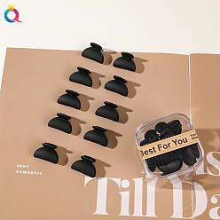 Boxed Mini Claw Clip - Solid Half Round Black Stylish Hair Clips Set for Women - Boxed Mini Claw, Side and Bangs Hairpins