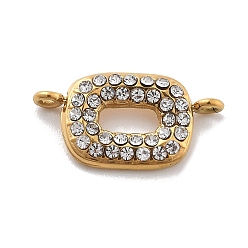 Кристалл 304 подвески из нержавеющей стали со стразами, прямоугольные, ионное покрытие (ip), реальный 14 k позолоченный, кристалл, 9x17.5x2 мм, отверстие : 1 мм