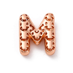 Letter M Латунные подвески, стойки покрытие, долговечный, без кадмия и без свинца, подвески с полыми буквами, Буква М, 22x17.5x7 мм, отверстие : 4.7x3 мм