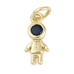 Темно-Синий Стойка металлическая латунная микропрофилированная кубическая циркония подвески, без свинца и без кадмия, долговечный, шармы в форме человека , с целью перехода в кольце, темно-синий, 12.5x6x2.5 мм