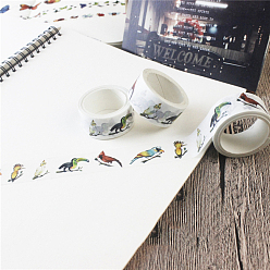 Bird Decorative Adhesive Paper Tape, for Card-Making, Scrapbooking, Diary, Planner, Envelope & Notebooks, Bird Pattern, 20mm, about 5.47 Yards(5m)/Roll