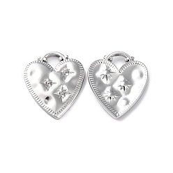 Stainless Steel Color 304 Stainless Steel Pendant Rhinestone Settings, Heart, Stainless Steel Color, Fit for 1.2mm Rhinestone, 20.5x17x2.5mm, Hole: 4x3.5mm
