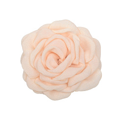 PeachPuff Satin Fabric Handmade 3D Camerlia Flower, DIY Ornament Accessories for Shoes Hats Clothes, PeachPuff, 80mm