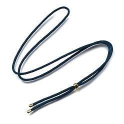 Marine Blue 2.5MM Adjustable Braided Nylon Cords Necklace Making, with Golden Brass Finding, Marine Blue, 27.56 inch(70cm)