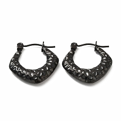 Electrophoresis Black Ионное покрытие (ip) 304 серьги-кольца из нержавеющей стали с массивными ромбами для женщин, электрофорез черный, 20x19x4 мм, штифты : 0.7 мм