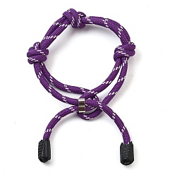 Фиолетовый Браслеты из нейлоновой нити, со сплавом, для молодых людей орнамент, фиолетовые, 7-5/8 дюйм (19.5 см), внутренний диаметр: 2-3/8 ~3-1/8 дюйм (6~8 см)