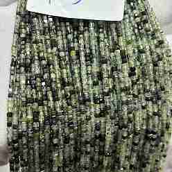 Пренит Бусины из натурального пренита, кубические, 2.5x2.5x2.5 мм, отверстие : 0.5 мм, около 152 шт / нитка, 14.96'' (38 см)