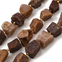 Родонит Нити бусин из необработанного натурального родонита, самородки, с бисером, 14~28x15~25x10~27 мм, отверстие : 1.2~1.4 мм, около 9~10 шт / нитка, 7.76''~8.07'' (19.7~20.5 см)