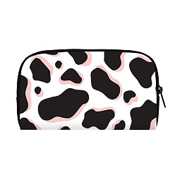 Pink Cow Print Polyester Wallets with Zipper, for Women's Bags, Rectangle, Pink, 19x11x2cm