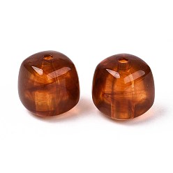 Сиена Непрозрачные акриловые бусины, квадратный, цвет охры, 17x16x16 мм, отверстие : 2.7 мм