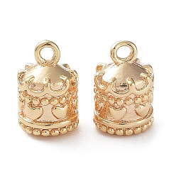 Real 18K Gold Plated Brass Charms, Bell with Heart Pattern, Real 18K Gold Plated, 8.5x5.5mm, Hole: 1.2mm