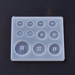 White Silicone Button Molds, Resin Casting Molds, For UV Resin, Epoxy Resin Jewelry Making, Flat Roun, White, 78x89x6.5mm, Inner: 10~25mm
