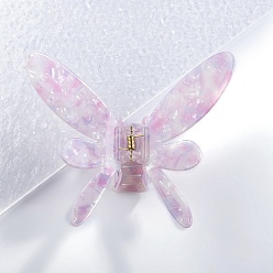 Violet Butterfly PVC Plastic Claw Hair Clips, for Women Girls, Violet, 97x118x55mm