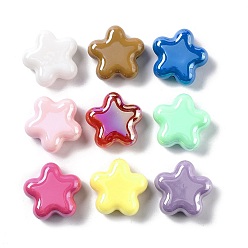 Star Opaque Acrylic Beads, Star, Star, 22x23x9.5mm, Hole: 2.8mm