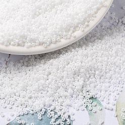 (RR402) Белый Миюки круглые бусины рокайль, японский бисер, 15/0, (rr 402) белый, 15/0, 1.5 мм, отверстие : 0.7 мм, Около 5555 шт / 10 г