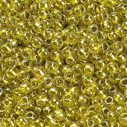 (1013) Silver Lined Peridot Luster Тохо 8/0 круглые бусины, японский бисер, (1013) перидот с серебряной подкладкой, 3 мм, отверстие : 1 мм, Около 1110 шт / 50 г