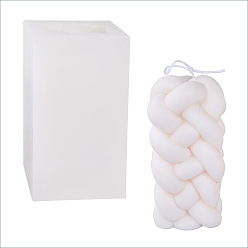 Белый Силиконовые формы для свечей своими руками, для изготовления свечей, плетеный в форме пеньковой веревки, белые, 5.9x6.8x13 см