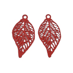 Красный Аэрозольная краска 430 подвески из нержавеющей стали, лист, красные, 19x9.5x0.3 мм, отверстие : 1.2 мм