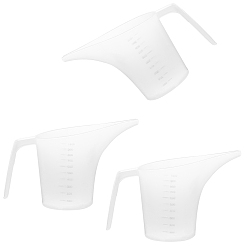 White Food Grade Polypropylene (PP) Graduation Measuring Cup Tools, with Angled Grip and Spout, White, 26x11.8x15.5cm, Capacity: 1000ml