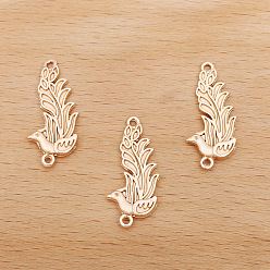 Light Gold Alloy Connector Charms, Phoenix Links, Light Gold, 28x14mm
