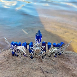 Blue Natural Quartz Crystal Hair Bands, Wing, Blue, 145x125x60mm