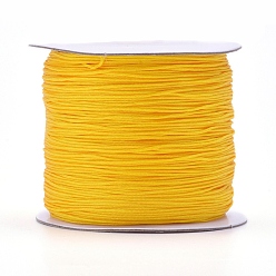 Gold Nylon Thread, Nylon Jewelry Cord for Custom Woven Jewelry Making, Gold, 0.6mm, about 142.16 yards(130m)/roll