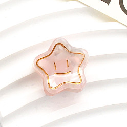 Lavender Blush Cellulose Acetate(Resin) Star Hair Claw Clips, Small Tortoise Shell Hair Clip for Girls Women, Lavender Blush, 25x25mm
