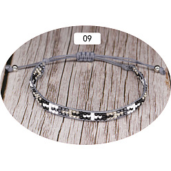 09 Плетеный браслет ручной работы из разноцветных японских рисовых бусин - креатив, , ручной работы.