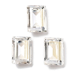 Серебряный Оттенок K 9 кабошоны из стеклянного страза, задние и задние, прямоугольные, серебряный оттенок, 14x10x5.5 мм