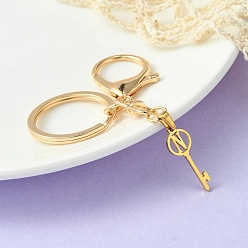 Letter N 304 Stainless Steel Initial Letter Key Charm Keychains, with Alloy Clasp, Golden, Letter N, 8.8cm
