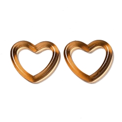 Кокосово-Коричневый Акриловые связей кольца, сердце, кокосового коричневый, 27.5x30x4 мм, внутренний диаметр: 21.5x15.5 мм, Около 409 шт / 500 г