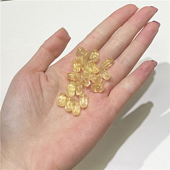 Champagne Yellow Transparent Czech Glass Beads, Pakchoi, Champagne Yellow, 11x7mm