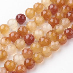 Carnelian Natural Carnelian Beads Strands, Dyed & Heated, Round, 8~8.5mm, Hole: 1mm, about 45~47pcs/strand, 14.9 inch(38cm)
