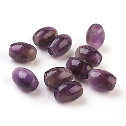 Amethyst Natural Amethyst European Beads, Large Hole Beads, Barrel, 15~17x12~13.5mm, Hole: 4.5~5mm