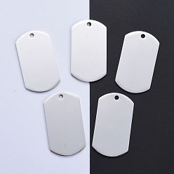 Stainless Steel Color 304 Stainless Steel Big Pendants, Manual Polishing, Blank Stamping Tags, Oval, Stainless Steel Color, 50x27.5x1.8mm, Hole: 3mm