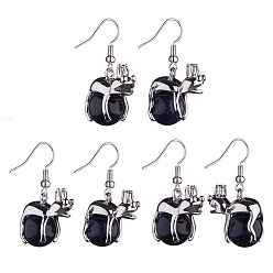 Синий Драгоценный Камень Синтетические серьги с подвесками в форме лягушки из синего золота с золотым камнем, платиновые латунные украшения для женщин, 37 мм, штифты : 0.6 мм