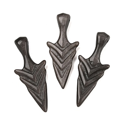 Silver Sheen Obsidian Крупные резные подвески из натурального обсидиана с серебристым блеском, меч прелести, 54~55x22x9~9.5 мм, отверстие : 1.6 мм