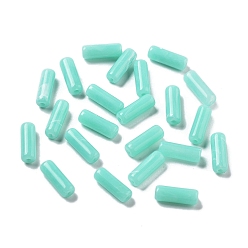 Pale Turquoise Opaque Acrylic Beads, Two Tone, Column, Pale Turquoise, 13.5x4.7mm, Hole: 1.4mm