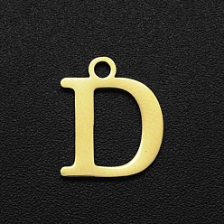 Letter D 201 прелести нержавеющей стали, лазерная резка, буквы, золотые, letter.d, 12x10x1 мм, отверстие : 1.5 мм