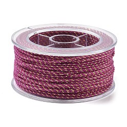 Средний Фиолетово-красный 20м нейлоновый витой круглый шнур, для изготовления лямок для сумок, средне фиолетовый красный, 2 мм, около 21.87 ярдов (20 м) / рулон
