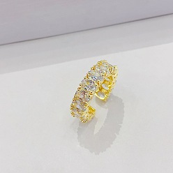 F 18K Gold Plated Hip Hop Ring with AAA Zirconia Stone - Egg-shaped Design