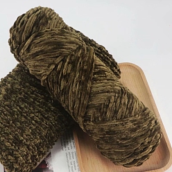 Coffee Wool Chenille Yarn, Velvet Hand Knitting Threads, for Baby Sweater Scarf Fabric Needlework Craft, Coffee, 3mm, about 87.49 Yards(80m)/Skein
